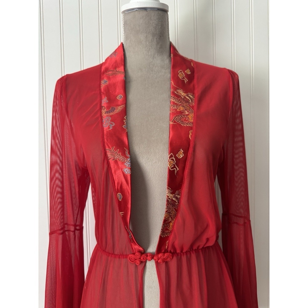 Dragon Kimono-style‎ Sheer Mesh Lingerie Size Medium - Picture 8 of 10